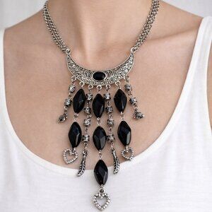 Cascade Bridgerton Necklace Silver Black Style Boho Women’s Jewelry Collar